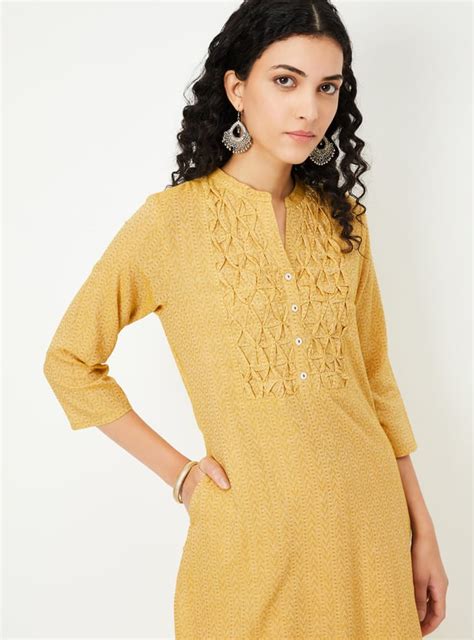 Buy Women Smocked Yoke Straight Kurta Online at just Rs. 699.0 ...