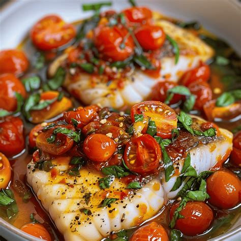 Pan seared mediterranean cod in tomato basil sauce – Artofit
