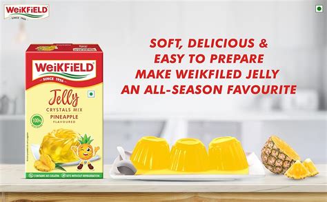 Weikfield Jelly Crystal 101g Pack | Pineapple Flavour | 100% Vegeterian ...