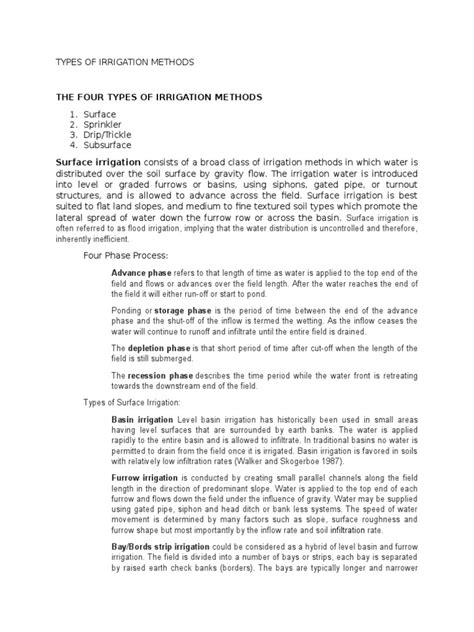 The Four Main Types of Irrigation Methods: A Comprehensive Overview of ...