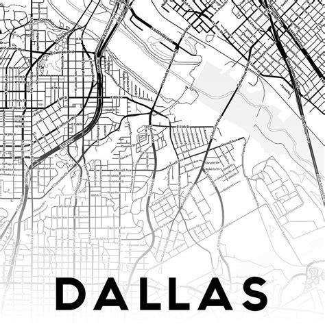 Dallas Map Print Dallas City Map Print Dallas Map Gift - Etsy