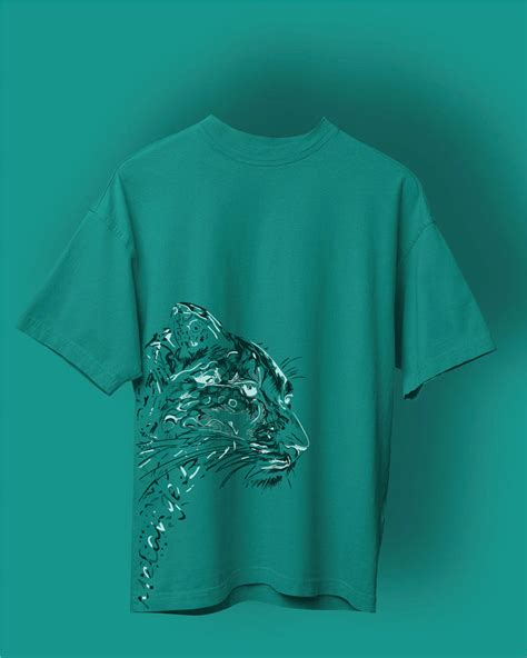 Melangebox Panther Drop Shoulder HW Crew T-shirt | Oversized Fit | Only ...