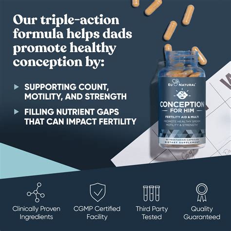 Eu Natural Conception Men Fertility Vitamins - 60 Vegetarian Capsules - Viva Organics VitaVault