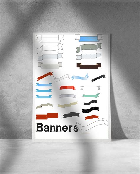 Buy Large Vector Clip Art Set, Banners and Text Ribbons, Clip Art ...