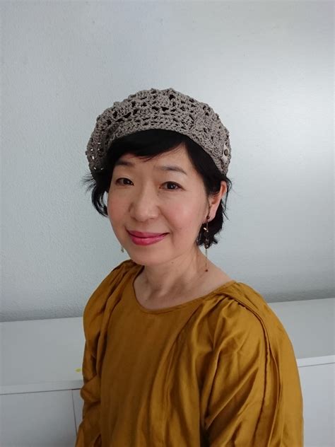 Yuu 手編み コットンベレー レース柄 ハンドメイド サマーニット（サンドベージュ） | Yuu ☆ユウのお店