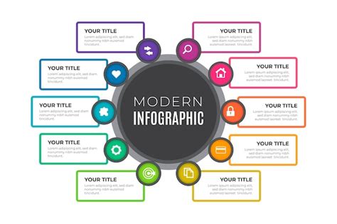 Flat circular diagram infographic | Free Vector