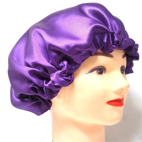 Anokhi Ada Handmade Satin Hair Bonnet Sleep Cap (36-01,Purple ...