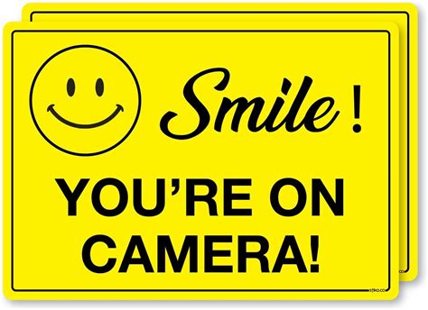 Smile You're on Camera Sign Vinyl Stickers - Pack of 3 Smile Your on ...