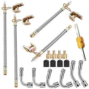 Valve Stem Extenders,4Pcs 7Inch and 12 Inch Dual Flexible Stainless ...