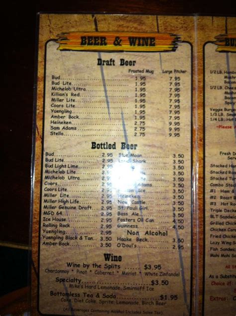 Menu at Brass Ring Pub, North Palm Beach