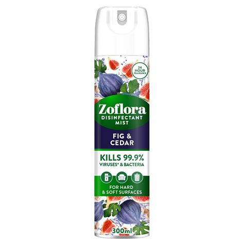 Zoflora Fig And Cedar 300ml Disinfectant Aerosol Mist Spray Anti ...