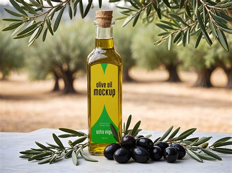 Free Glass Olive Oil Bottle Mockup PSD - Good Mockups