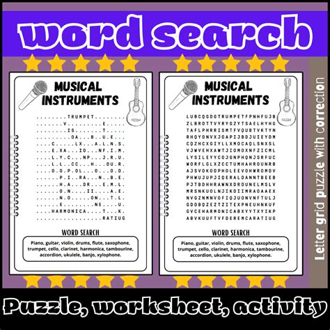 Image result for Word Search Musical Instruments
