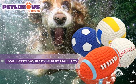 Buy PETLICIOUS & MORE EETOYS Dog Latex Squeaky Rugby Toy Dogs & Puppies ...