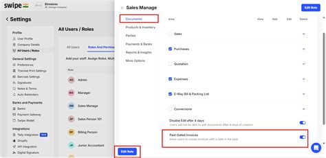 How do I enable permission for a user to create a back date bill on Web ...