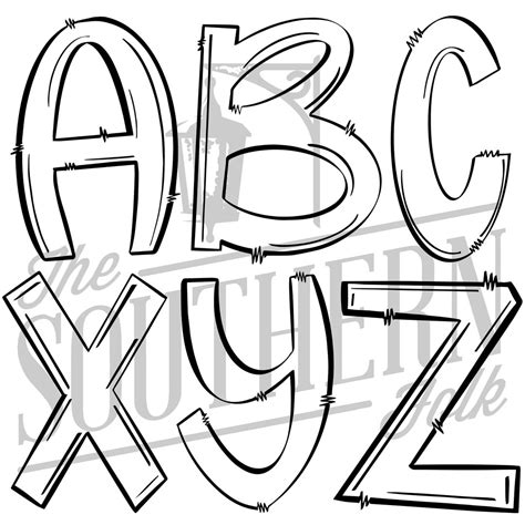 Buy Hand Drawn Alphabet Outlines TRANSPARENT Inside 26 PNG File ...
