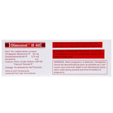 Olmezest H 40 Tablet | Uses, Side Effects, Price | Apollo Pharmacy