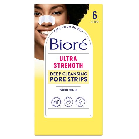 Bioré Witch Hazel Ultra Deep Cleansing Blackhead Remover Pore Strips ...