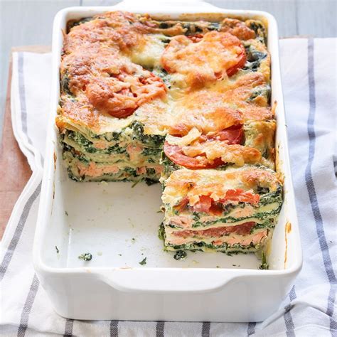 Zalm spinazie lasagne   Vers en romig!   Leuke recepten