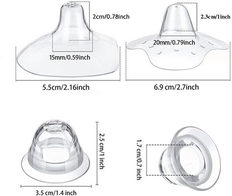 Silicone Nipple Shields for Breastfeeding - 12Pcs Set for Flat and Shy Nipples - Soft Silica Gel ...