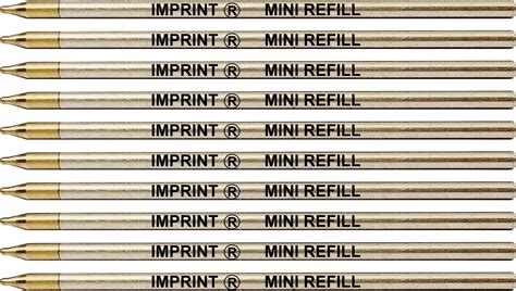 Imprint Mini Ballpoint Pen Refills. Set of 10 Pcs Black Ink 0.6mm Point ...