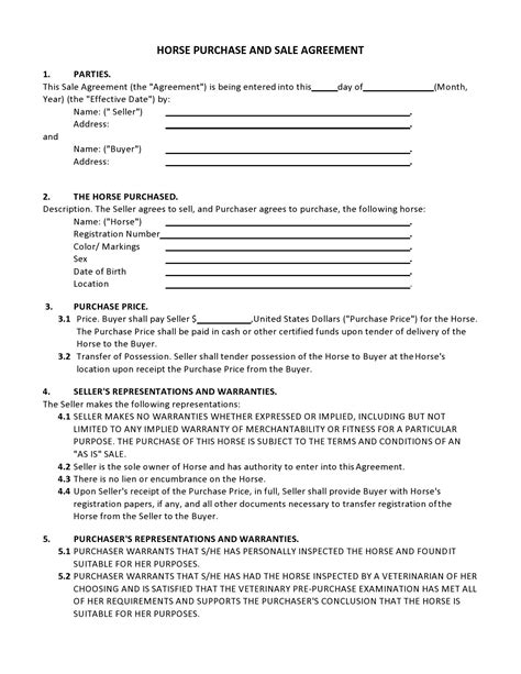 42 Printable Horse Bill of Sale Forms [& Templates] ᐅ TemplateLab