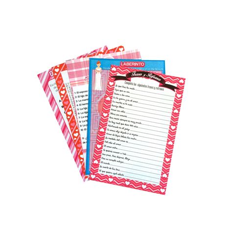 Buy Bridal Shower party set of 30 pieces, in Spanish. 5 Different Games ...