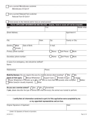 WA Application For MetroAccess Door-to-door Paratransit Service 2017 ...
