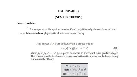 CNS UNIT 3: Prime Numbers and Modular Arithmetic in Cryptography - Studocu