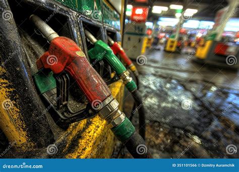 At Gas Stations, Nozzles of Different Colors for Gasoline, Diesel, and ...