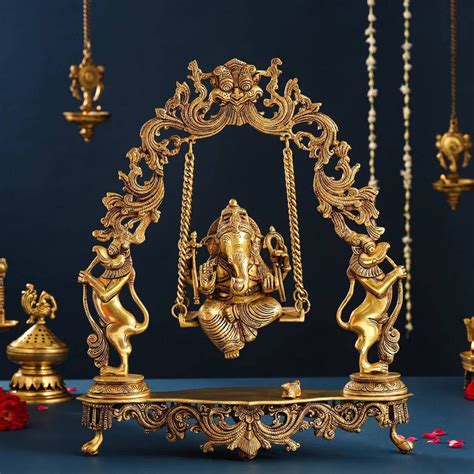Brass Vinayagar Jhula – Traditional Swing for Lord Ganesha – Gayatri ...