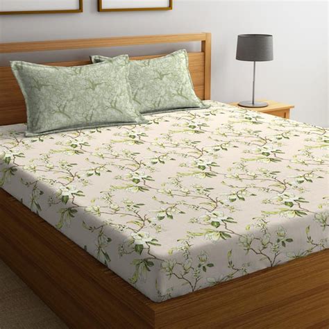 Buy PORTICO Liva - Bloom Printed Cotton King-Size Bedsheet - Set Of 3 ...