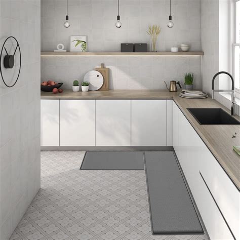 2PCS Kitchen Rugs, Red Kitchen Mat, 47 Inches Cushioned Anti-Fatigue ...