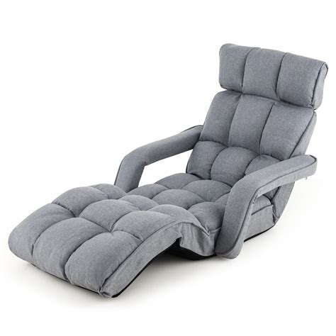 KOMFOTT Foldable Floor Lazy Sofa, Indoor Chaise Lounger Sofa with 6 ...