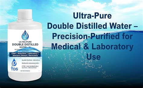 H4O: Ultra-Pure Lab Grade (TDS=0) Double Distilled water (1Ltr) | Ideal ...
