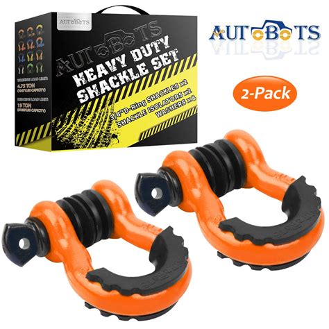 Buy AUTOBOTS D-Ring Shackles 3/4" (2 Pack),Bow Shackle 41,887Ib Break ...