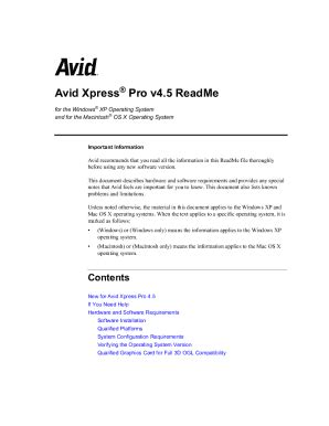 Fillable Online Avid Xpress Pro v4.3.5 ReadMe for the Windows XP ...