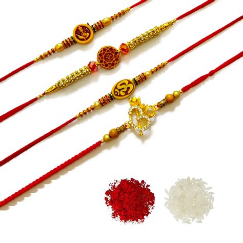 Buy DMS RETAIL Different Pattern Elegant Rakhi Om Swastik Tortoise ...