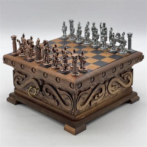Personalized Wooden Chess Set Box With Hidden Compartment - Etsy