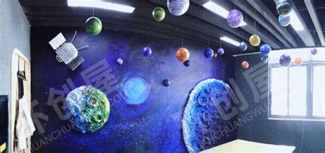 幼儿园墙面布置太空站图片4张_环创屋