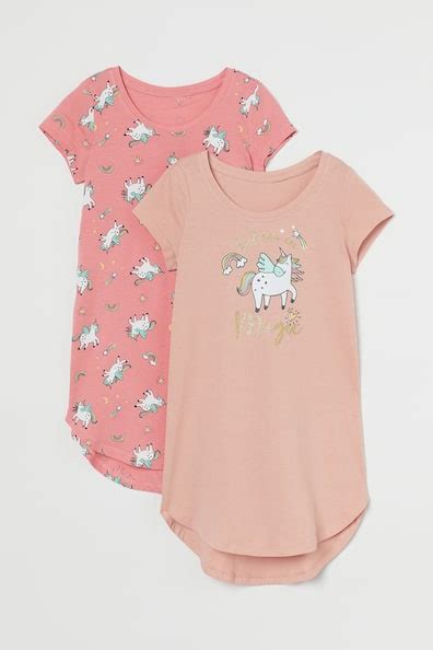 2-pack jersey nightdresses - Pink/Unicorns - Kids | H&M IN