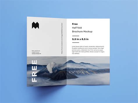 Free US Letter Half Fold Brochure Mockup PSD Set - Good Mockups