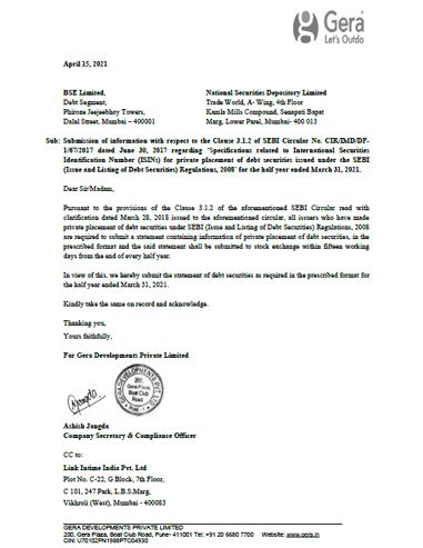 Financials: Gera Developments Private Limited