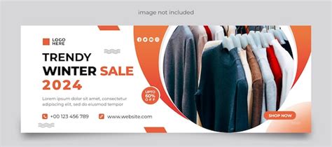 Winter fashion sale facebook cover template, social media and web ...