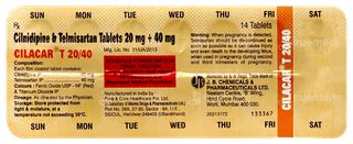 Cilacar T 2040 Mg Tablet 14 - Uses, Side Effects, Dosage, Price | Truemeds