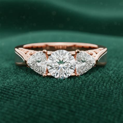 Regal Trilliance Round & Trillion Three-Stone Ring – Glemzee