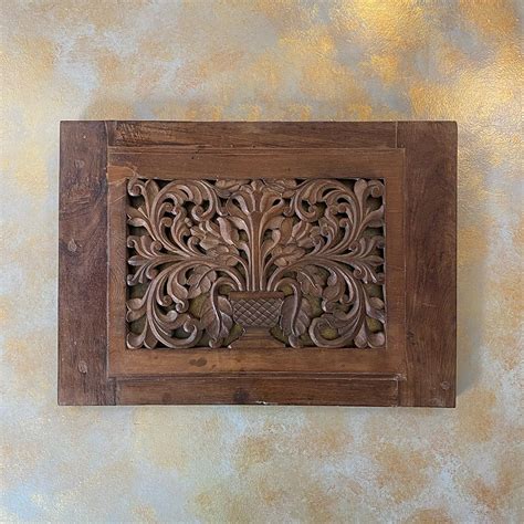 Vintage Wall Decor Hand-Carved Wall Decor Vintage Ganesha Wooden Art ...