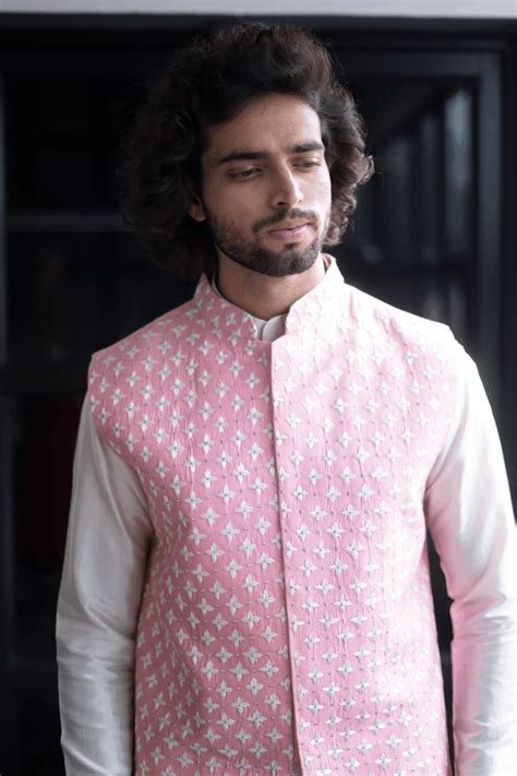 Hilo Design Buy Mens Light Pink Nehru Jacket & Kurta – HILO DESIGN