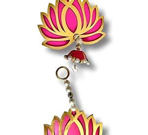 Lotus Wall Hanging for Decoration | Set of 6 | Pink & Gold Beautiful ...