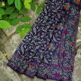 Neelambari Handwoven Pure Silk Real Zari Banarasi Meenakari Jamdani Sa ...